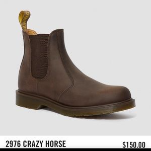 Dr Martens Brown Slip-On Crazy Horse Chelsea Boot